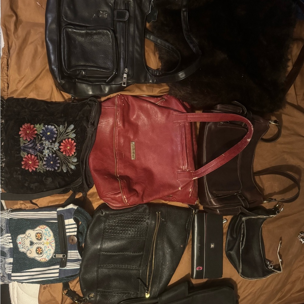 Assorted women’s handbags